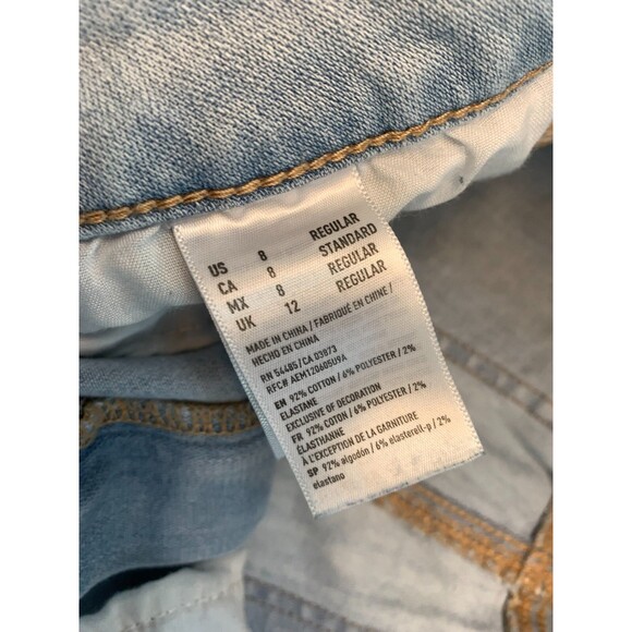 American Eagle Jeans Womens 8 Low Rise Distressed Super Stretch X Jegging Denim - Picture 9 of 10